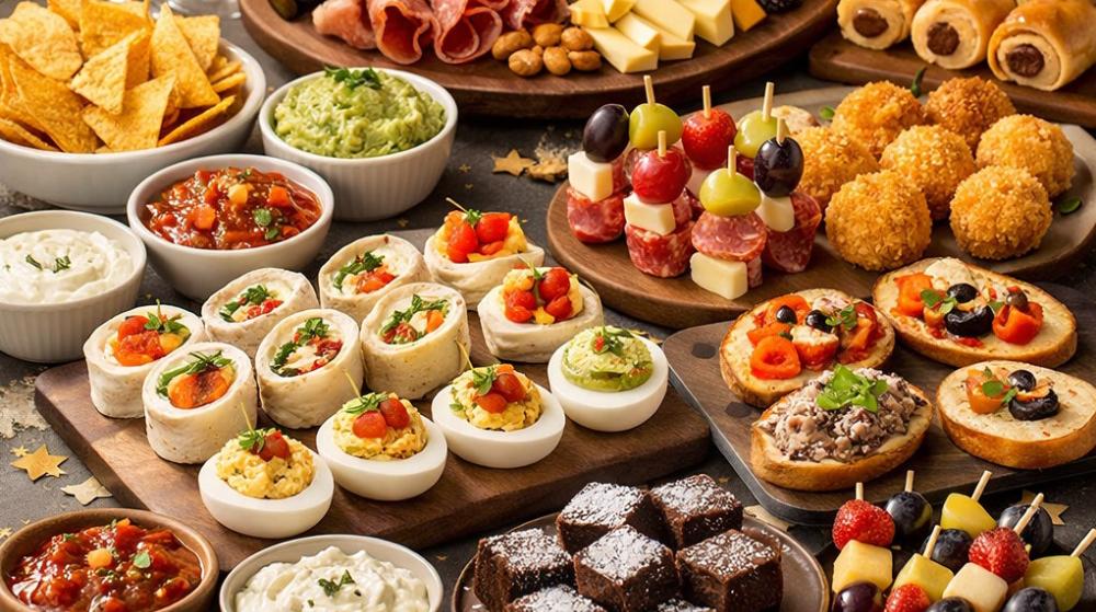 Przekąski na Sylwestra na stole