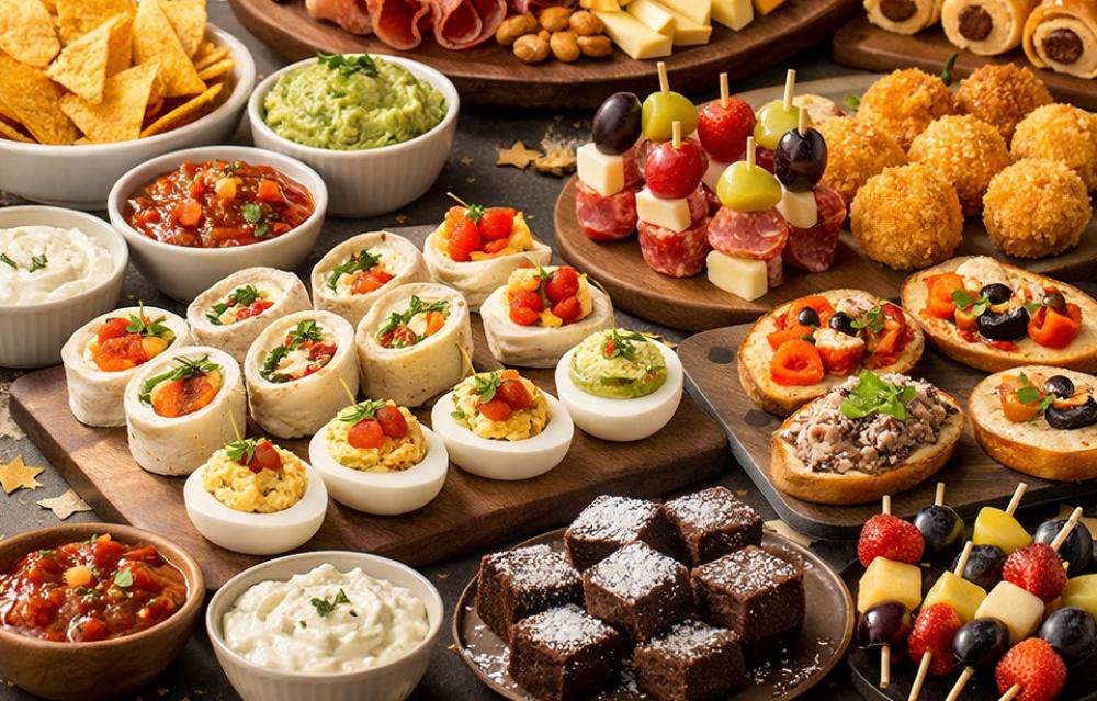 Przekąski na Sylwestra na stole