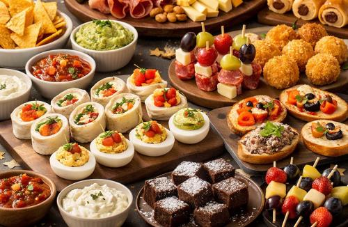 Przekąski na Sylwestra na stole